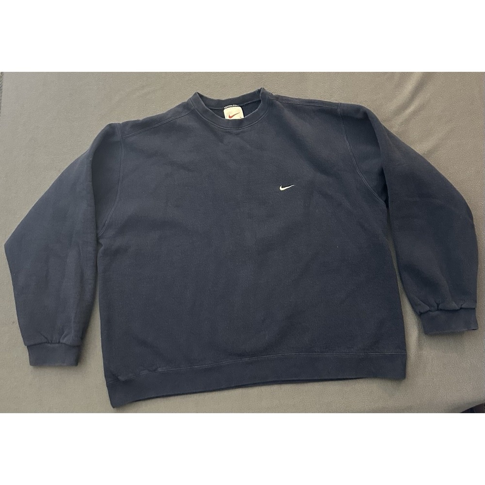 Vintage 90s Nike Crewneck Sweatshirt Mens XL Navy Swoosh White Tag